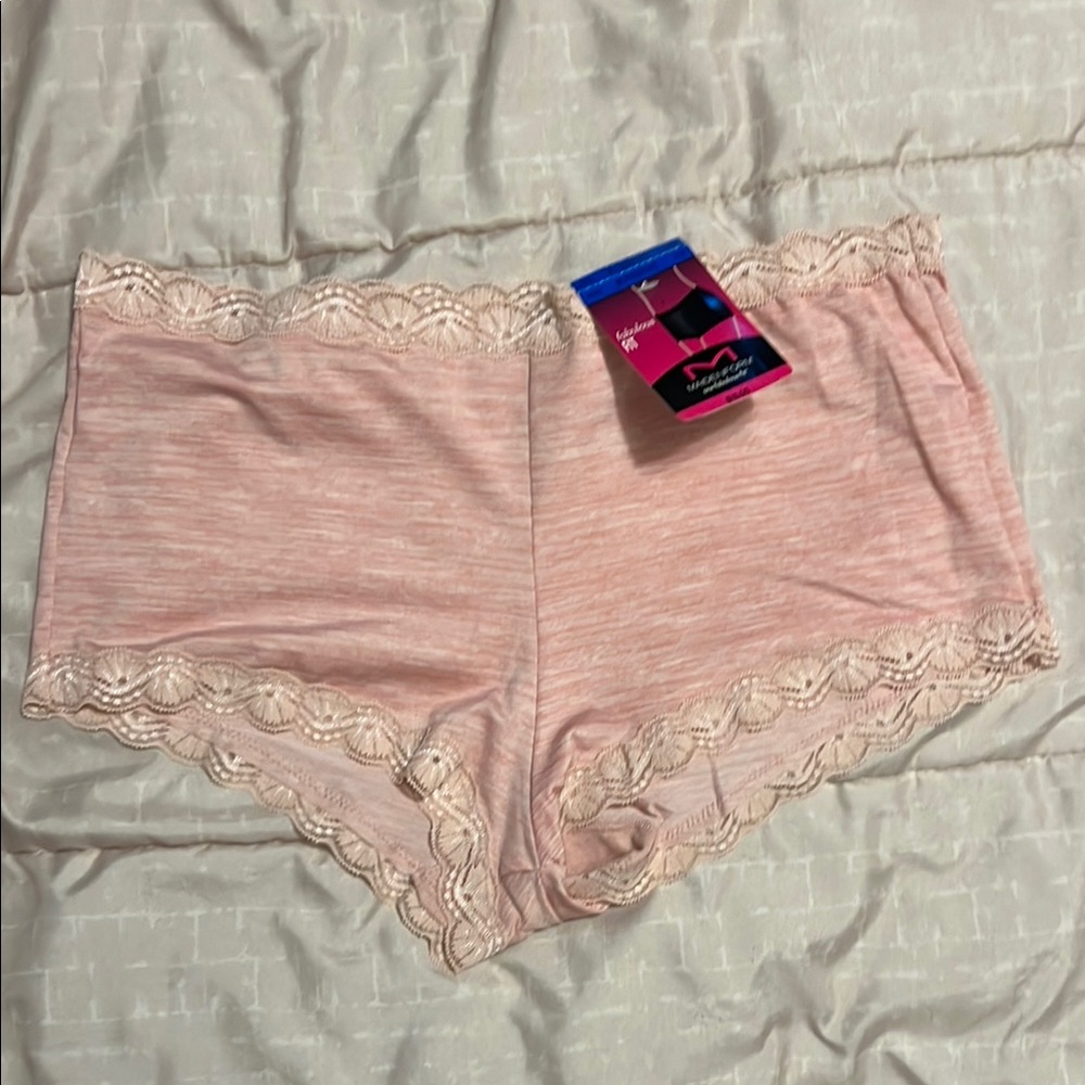 Women's Pink Lace Trim Boyshorts XL
